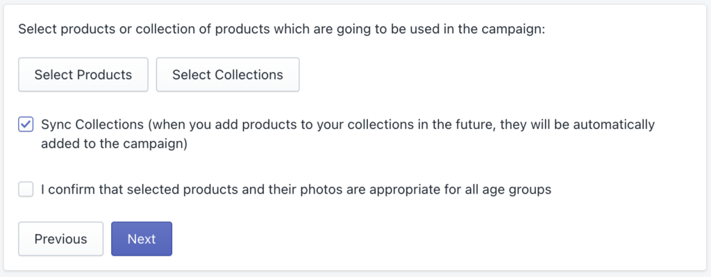 Step 3: Select Products for Your Campaign